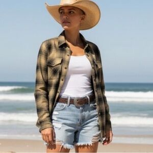 DIXXON Shirt Flannel NEW Platoon Pearl Snap Coastal Cowgirl Women’s Size Small
